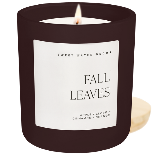 Fall Leaves 15 oz Candle, Matte Jar - Fall Decor