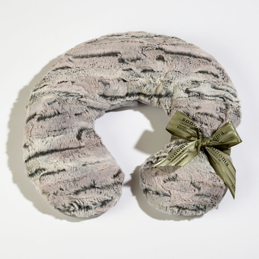 SL Eucalyptus Silver Fox Faux Fur Neck Pillow