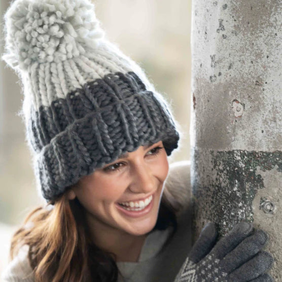 Colorblock Handknit Beanie