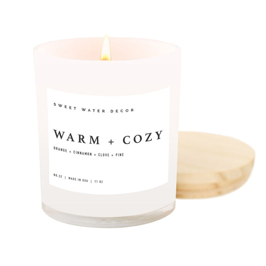 Warm and Cozy Soy Candle White 11 oz