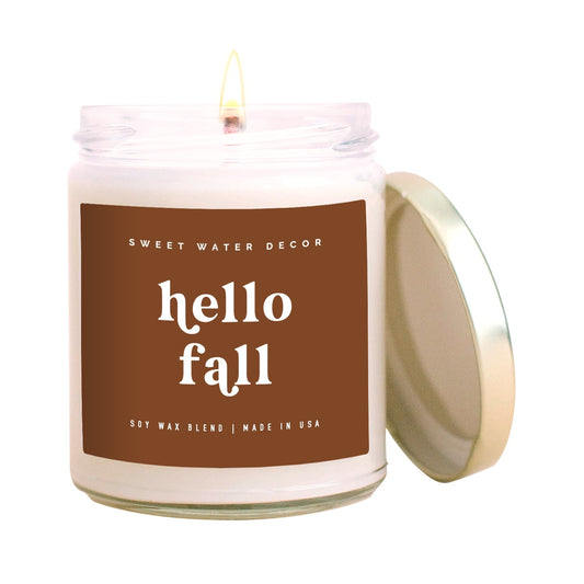 Hello Fall Soy Candle - Clear Jar 9 oz