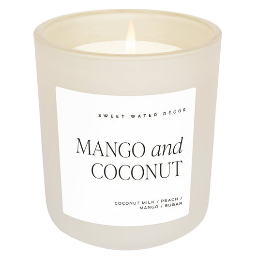 Mango and Coconut 15oz - Soy Candle, Matte Jar