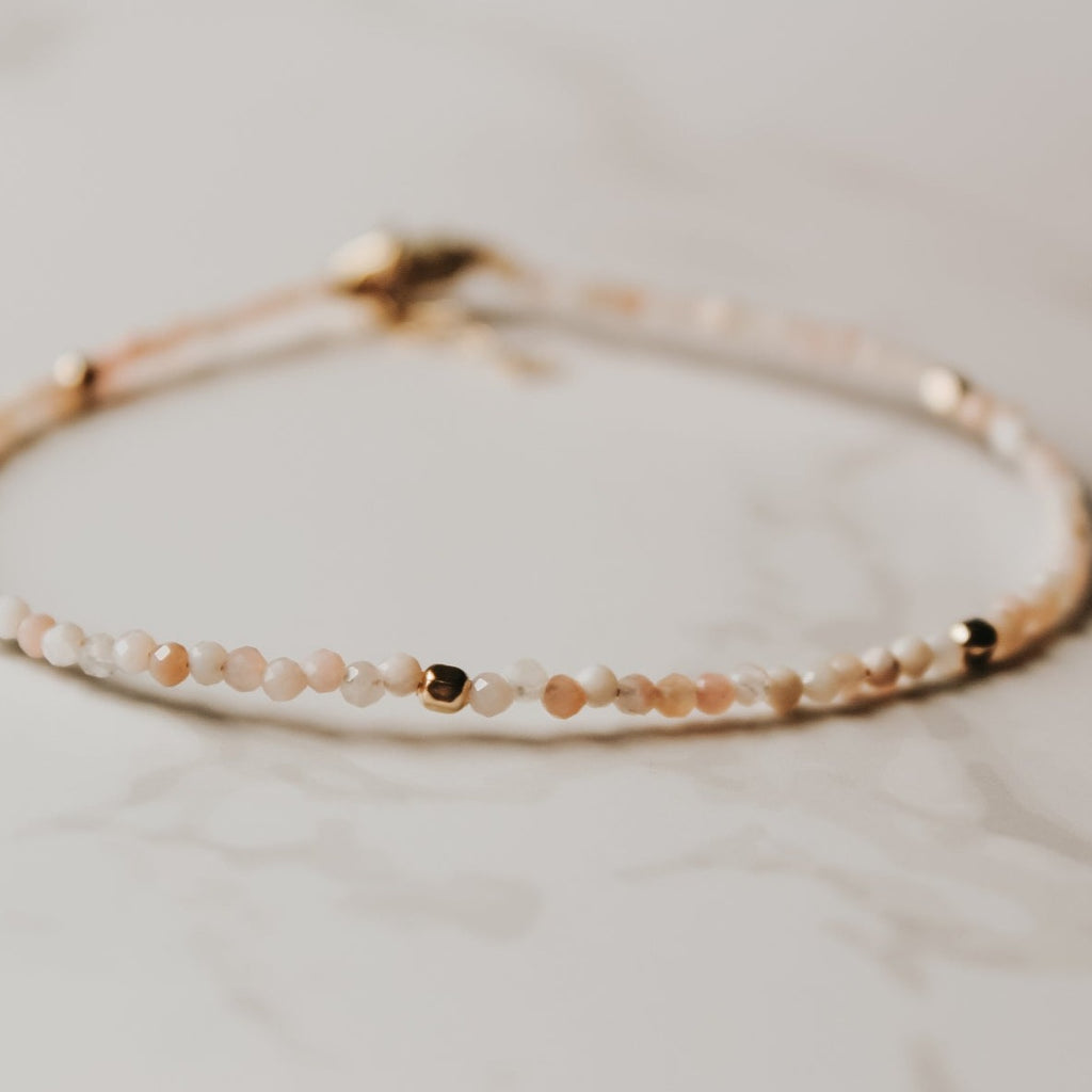 Pink Opal Gemstone Bracelet 7-7.5