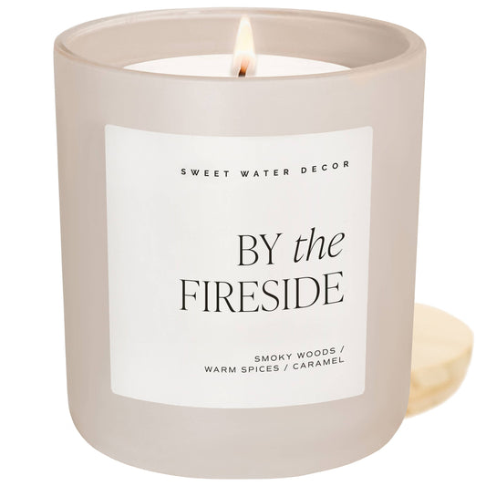 By The Fireside 15 oz Soy Candle, Matte Jar - Decor