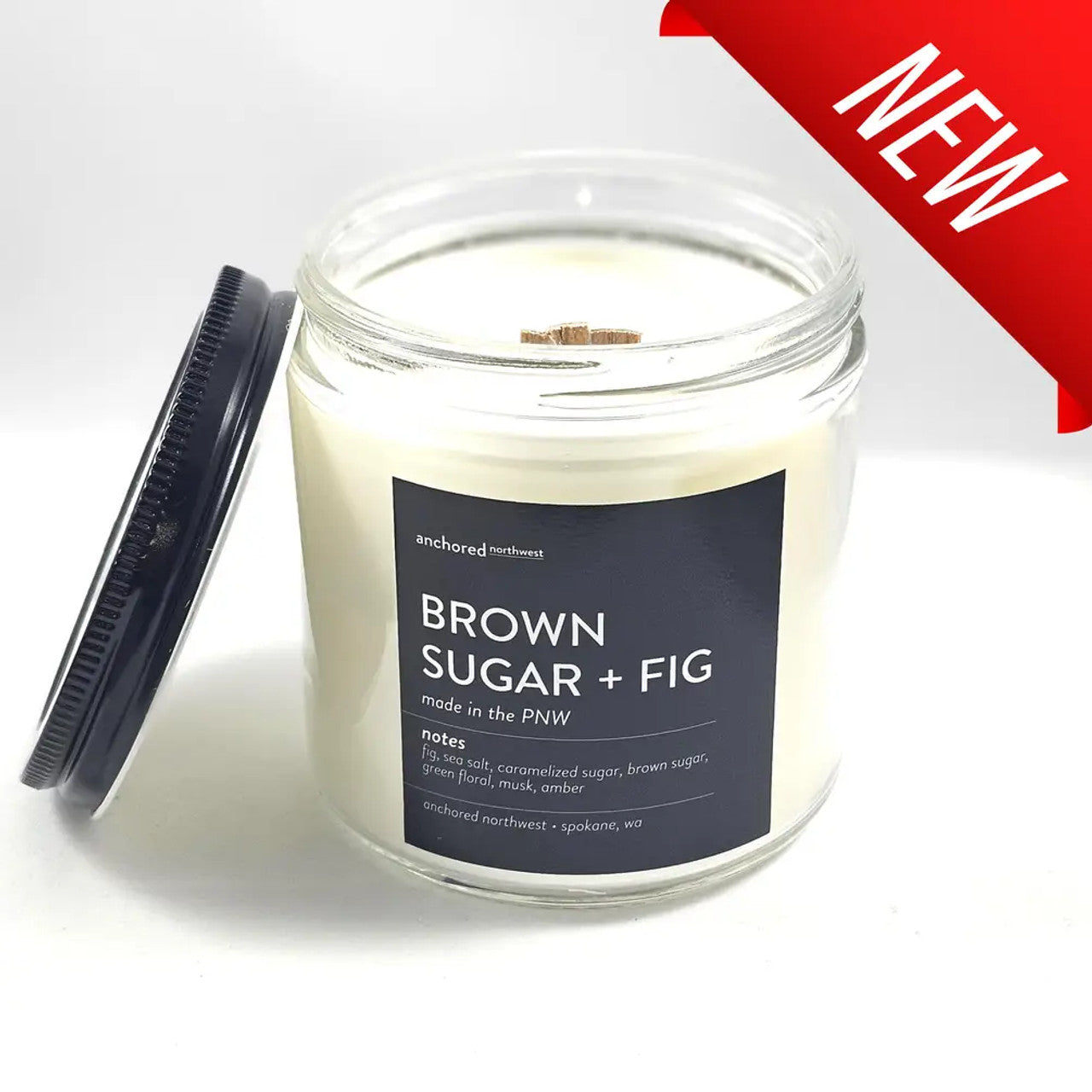 Brown Sugar & Fig Large Wood Wick Soy Candle