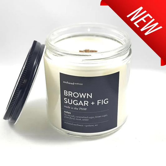 Brown Sugar & Fig Large Wood Wick Soy Candle