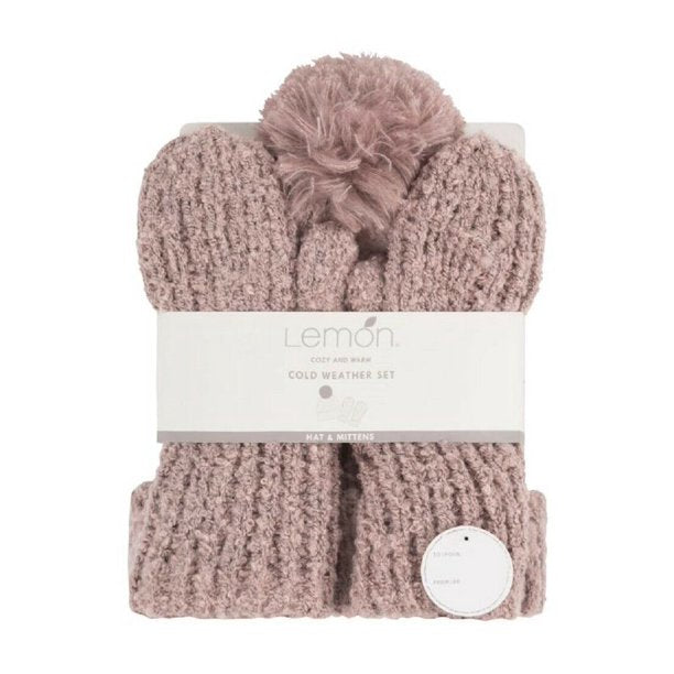 Womens Snowstorm Beanie and Mitten Set